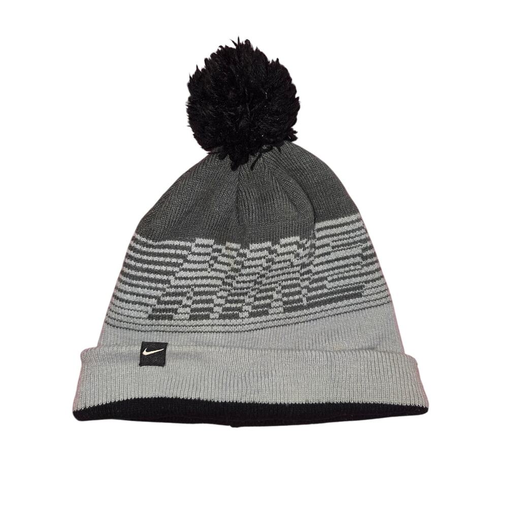 Nike Pom Pom Hat Black/Gray Youth One Size Hat